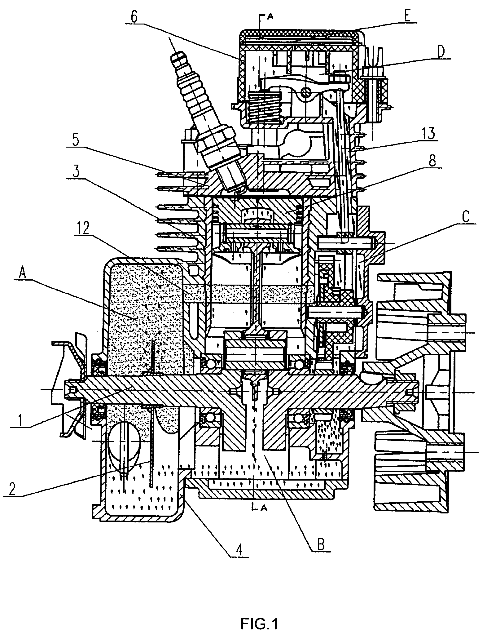 Small four-stroke gasoline engine with oil mist lubrication