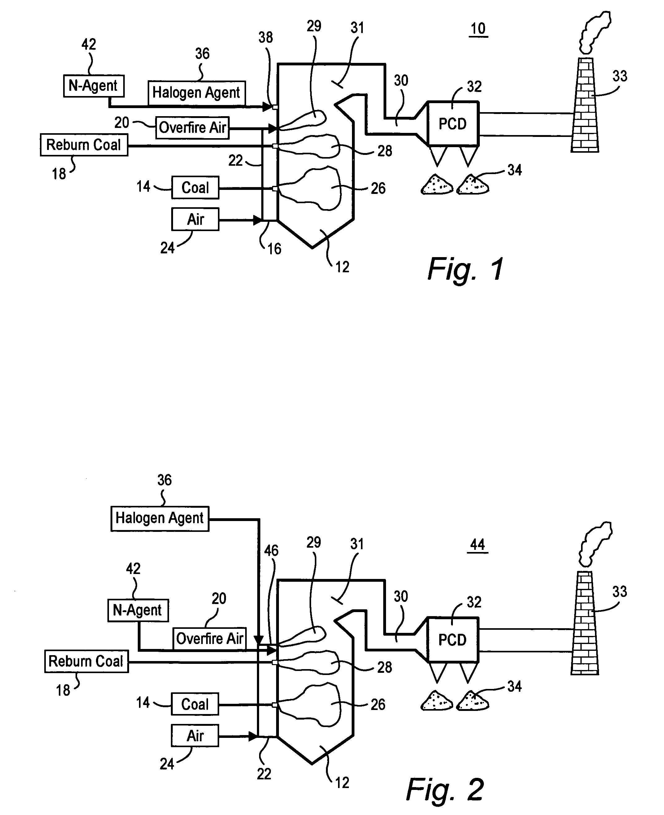 Method for removal of mercury emissions from coal combustion