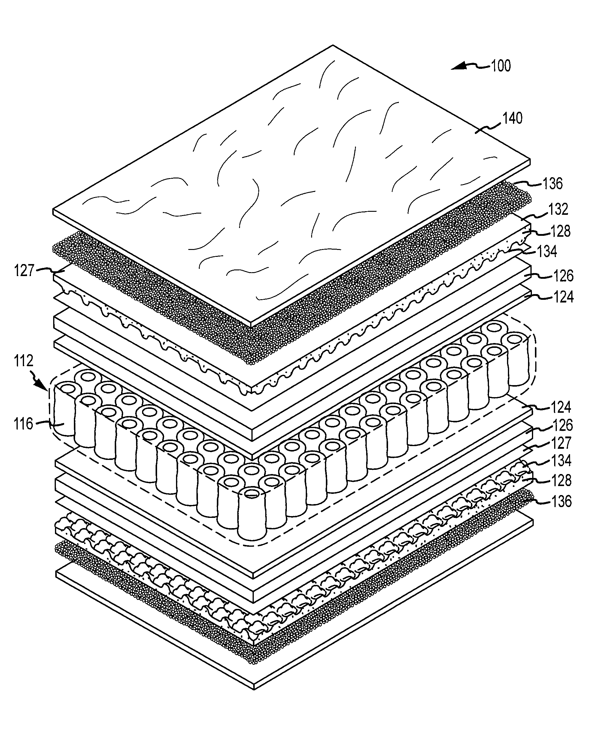 High comfort mattresses having fiberballs