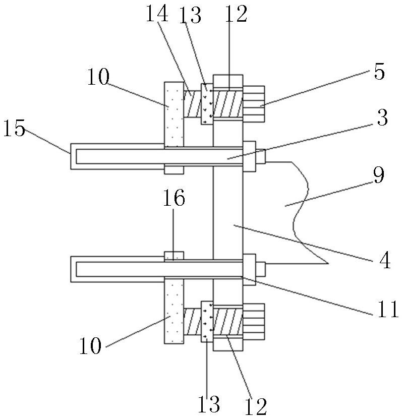 Novel pre-buried expansion bolt wall connecting piece for fixing cantilever type scaffold