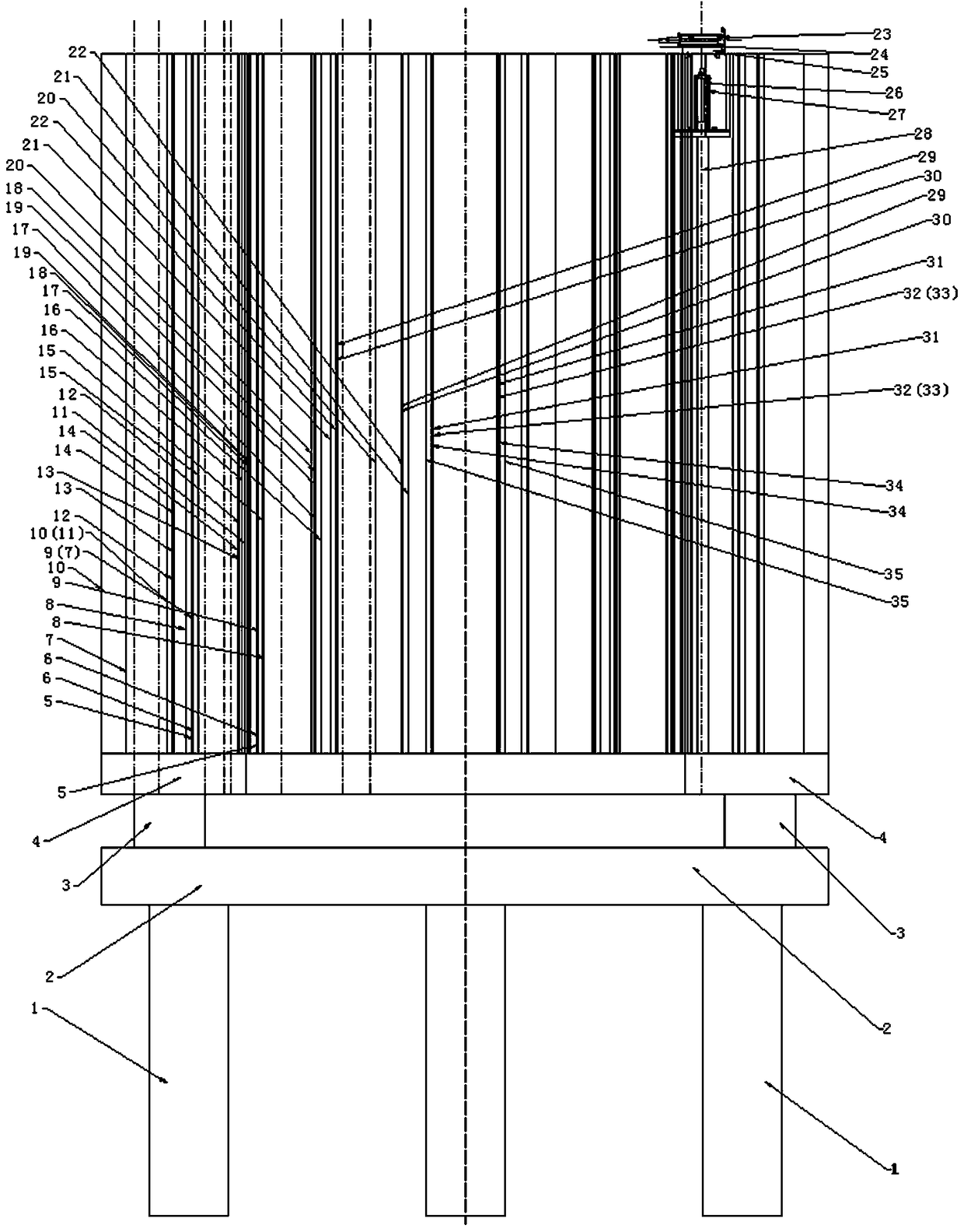 An integrated automatic floating and sinking machine with circular symmetrical structure