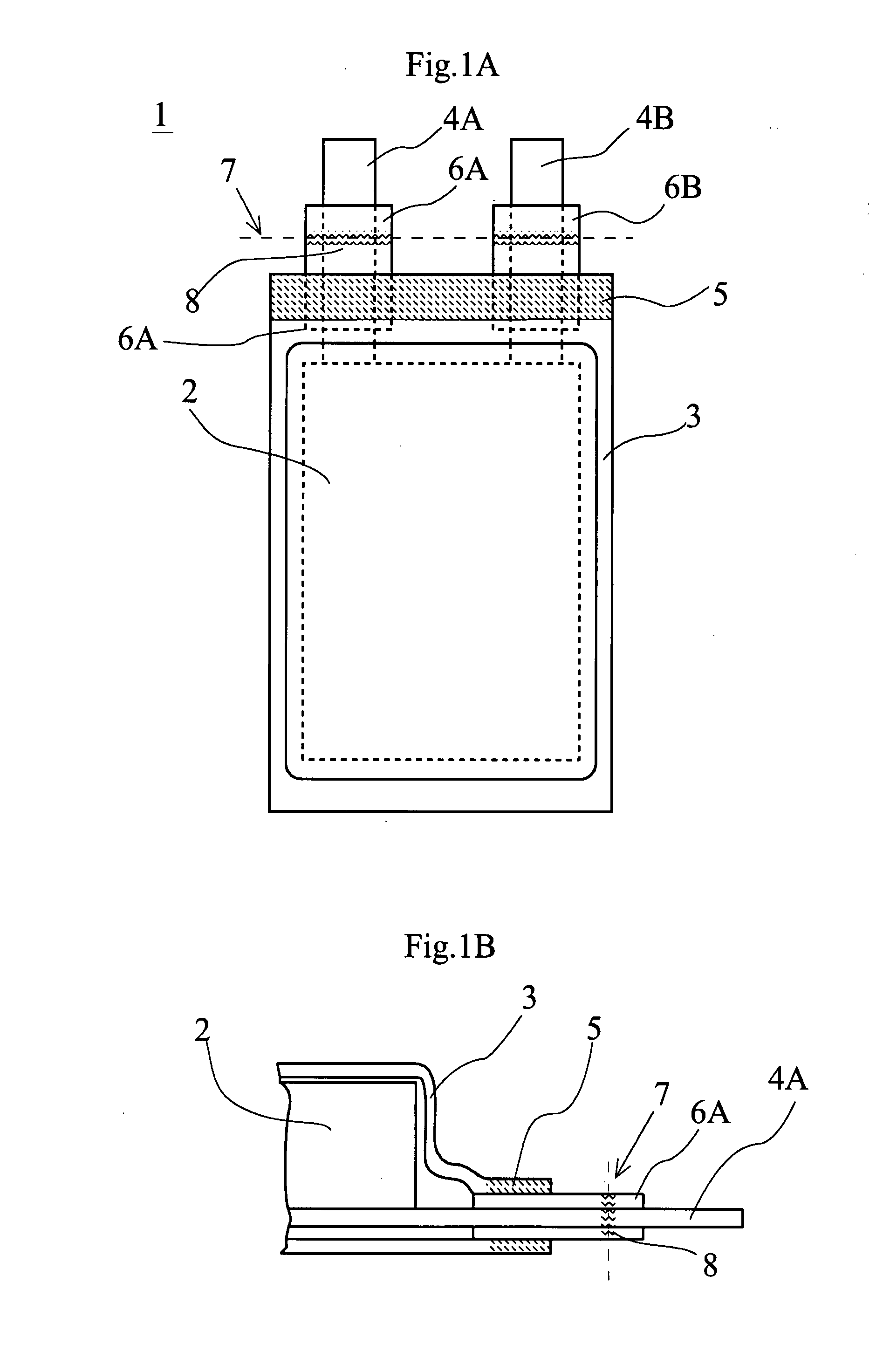 Sealed battery with a film casing