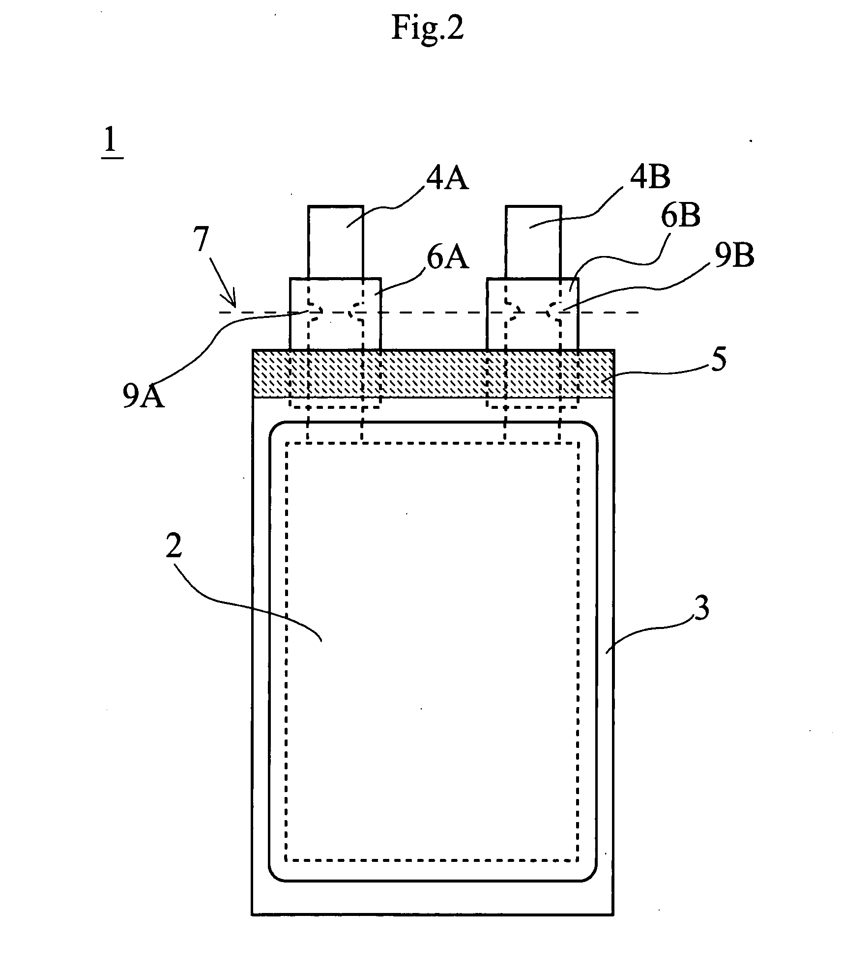 Sealed battery with a film casing