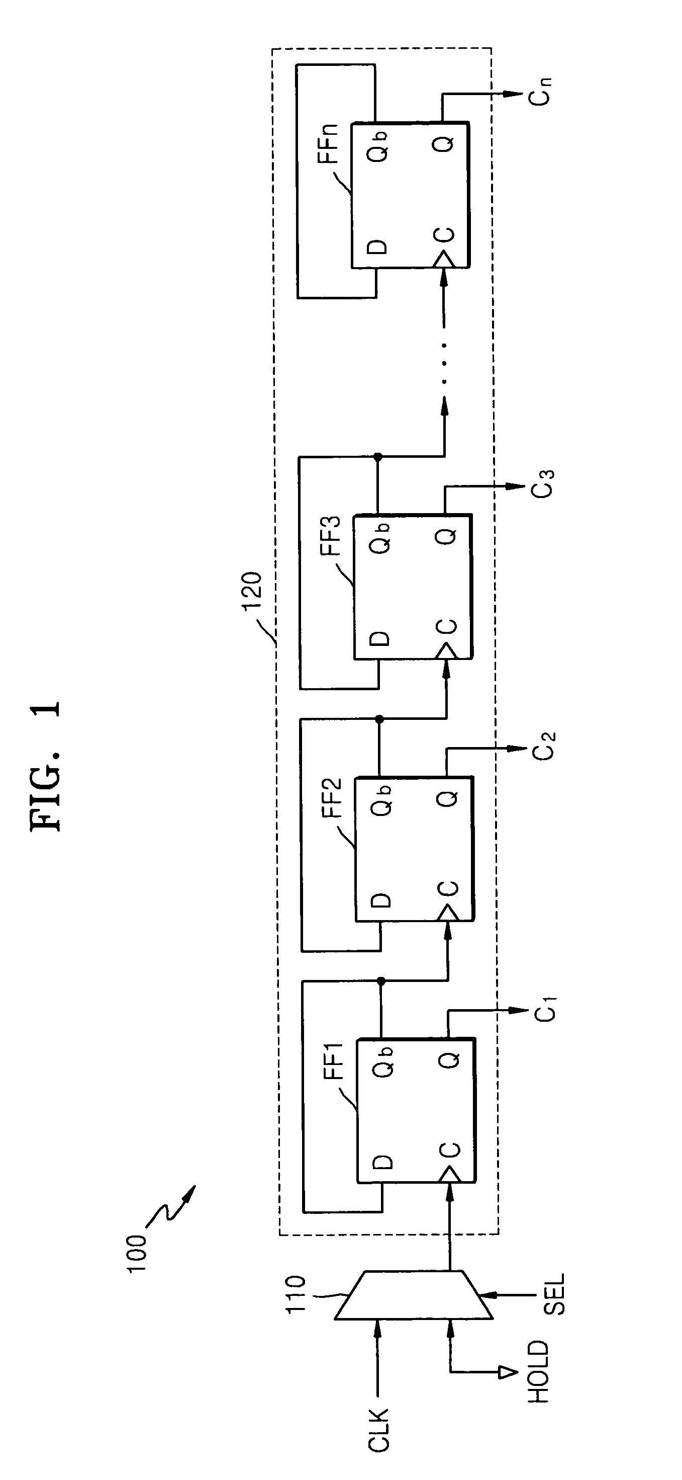 Counter capable of holding and outputting a count value and phase locked loop having the counter