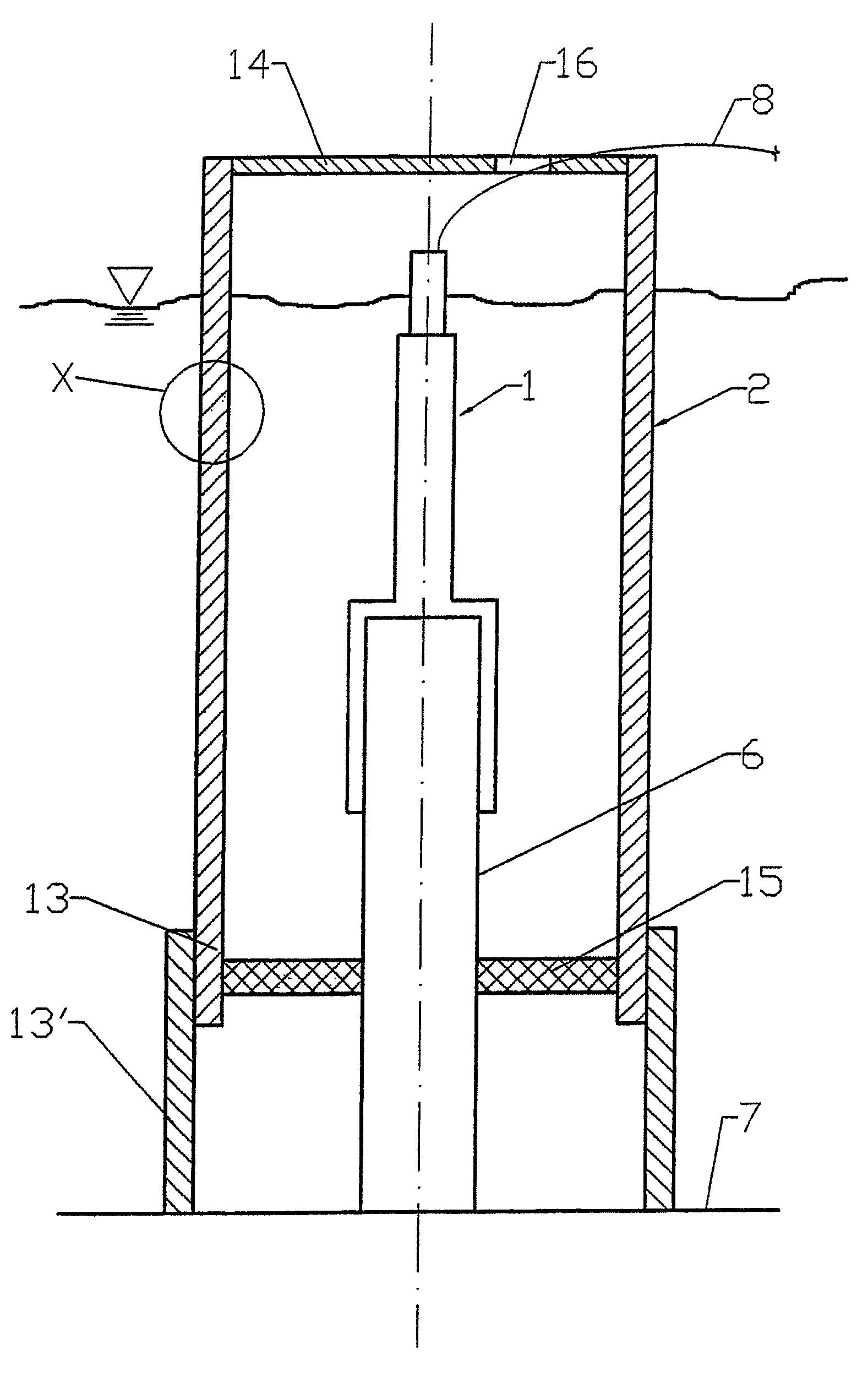 Method and device for environmentally friendly ramming under water