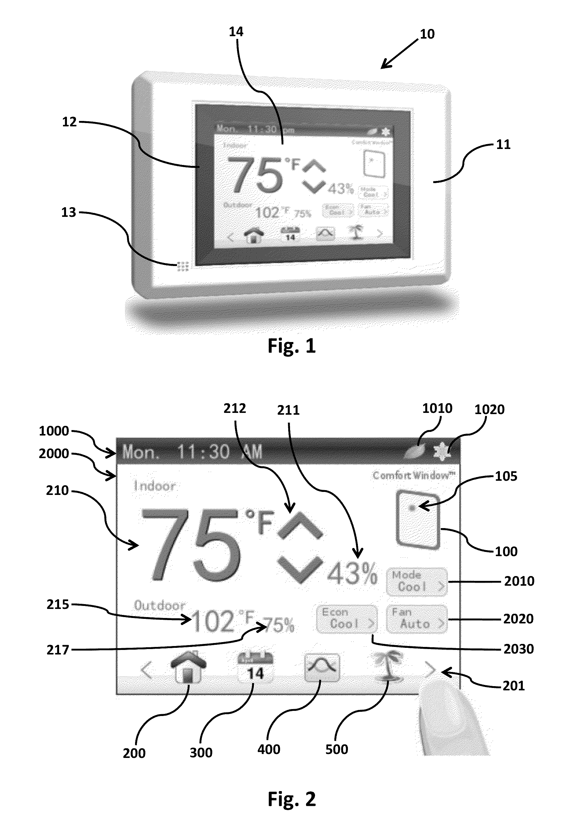 HVAC controller having integrated comfort window display