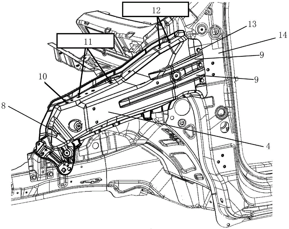 Automotive front-cabin upper side beam assembly