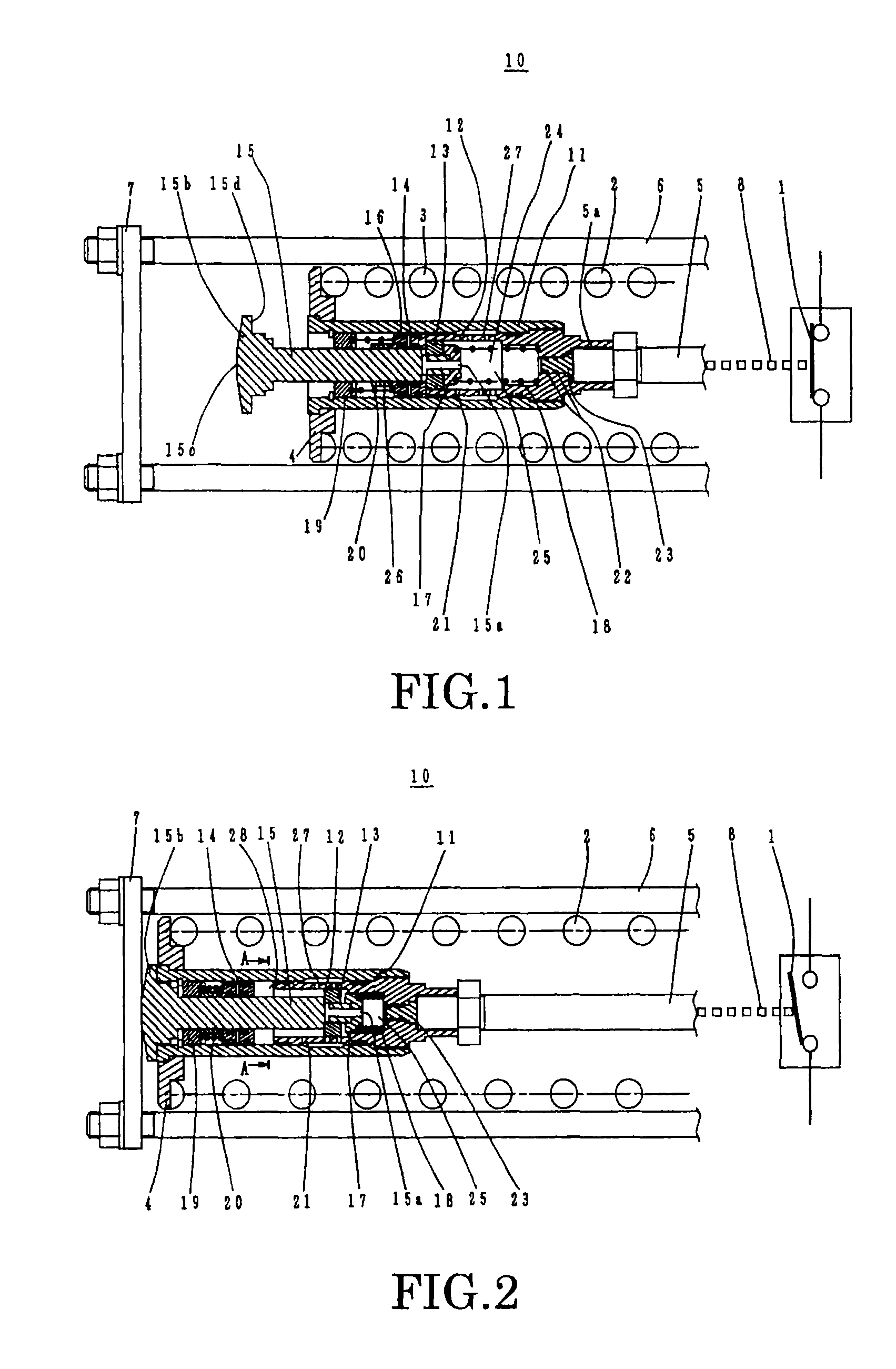 Buffering device for the operating mechanism of a switchgear, and method of lubrication thereof