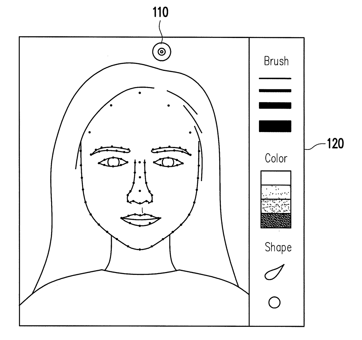 Blush guide device and method thereof