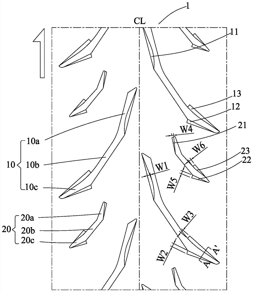 Tyre tread pattern structure for engine driven two-wheel vehicle