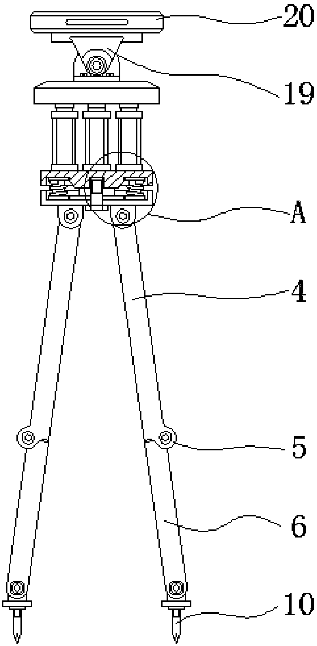 Elevated intelligent prospecting device for road construction and convenient to fold