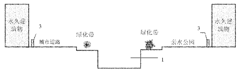 Compound mud-rock flow discharge and guide trough