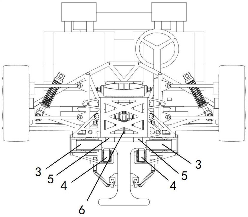 A rail locking device, rail locking and switching method for a dual-purpose rail vehicle