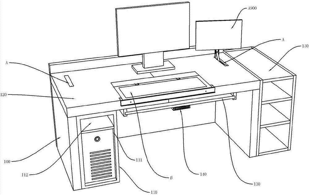 Support rod assembly and computer desk used for designing