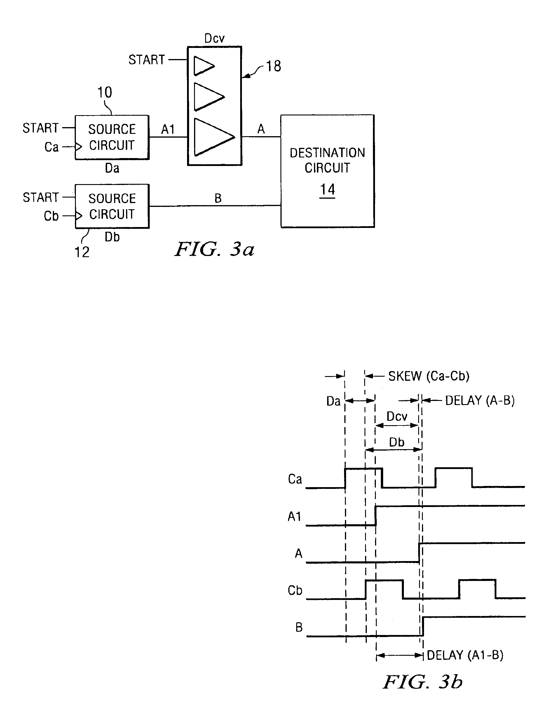 Circuitry for reducing the skew between two signals