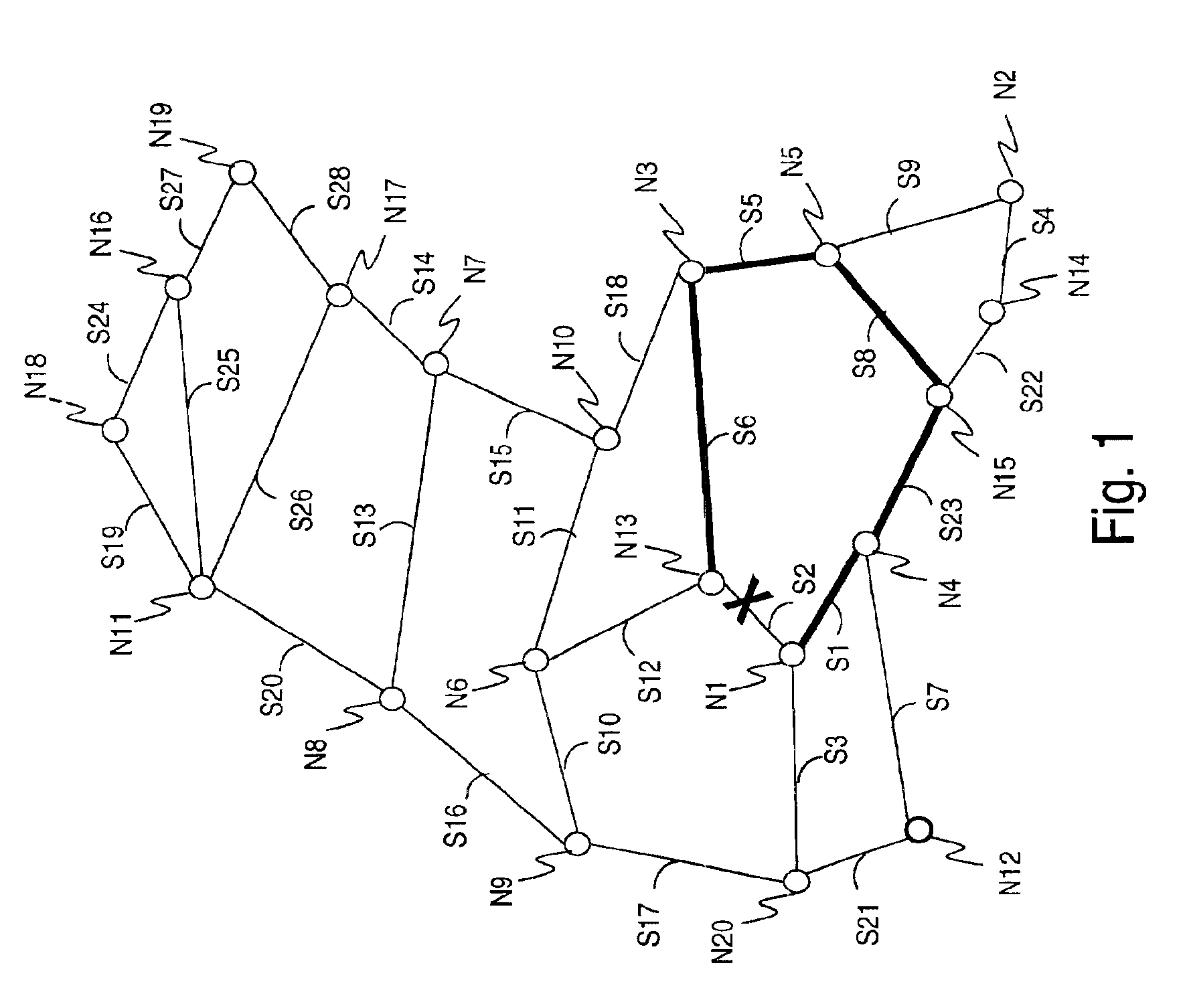 Method of providing restoration routes in a mesh network