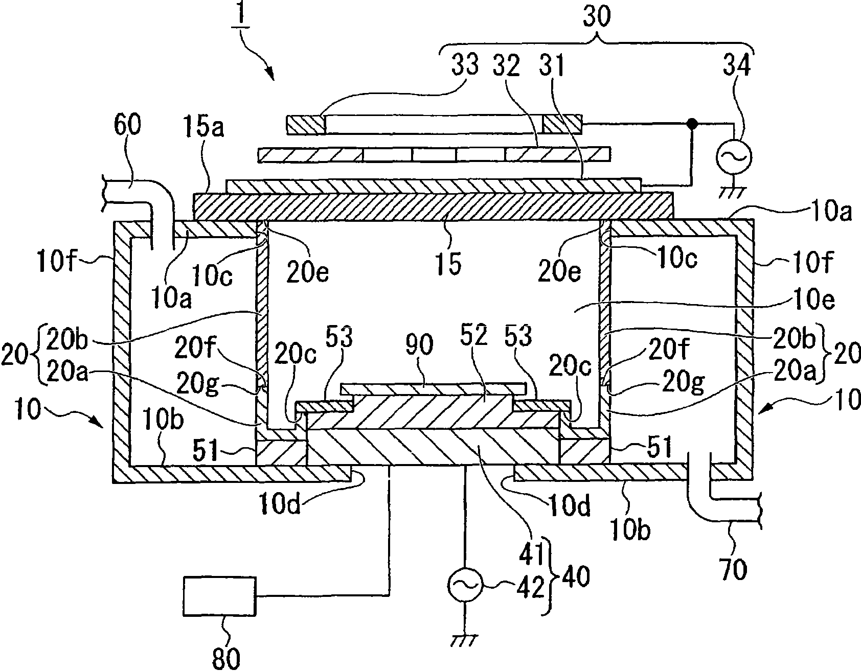 Plasma-processing device and method of manufacturing adhesion-preventing member