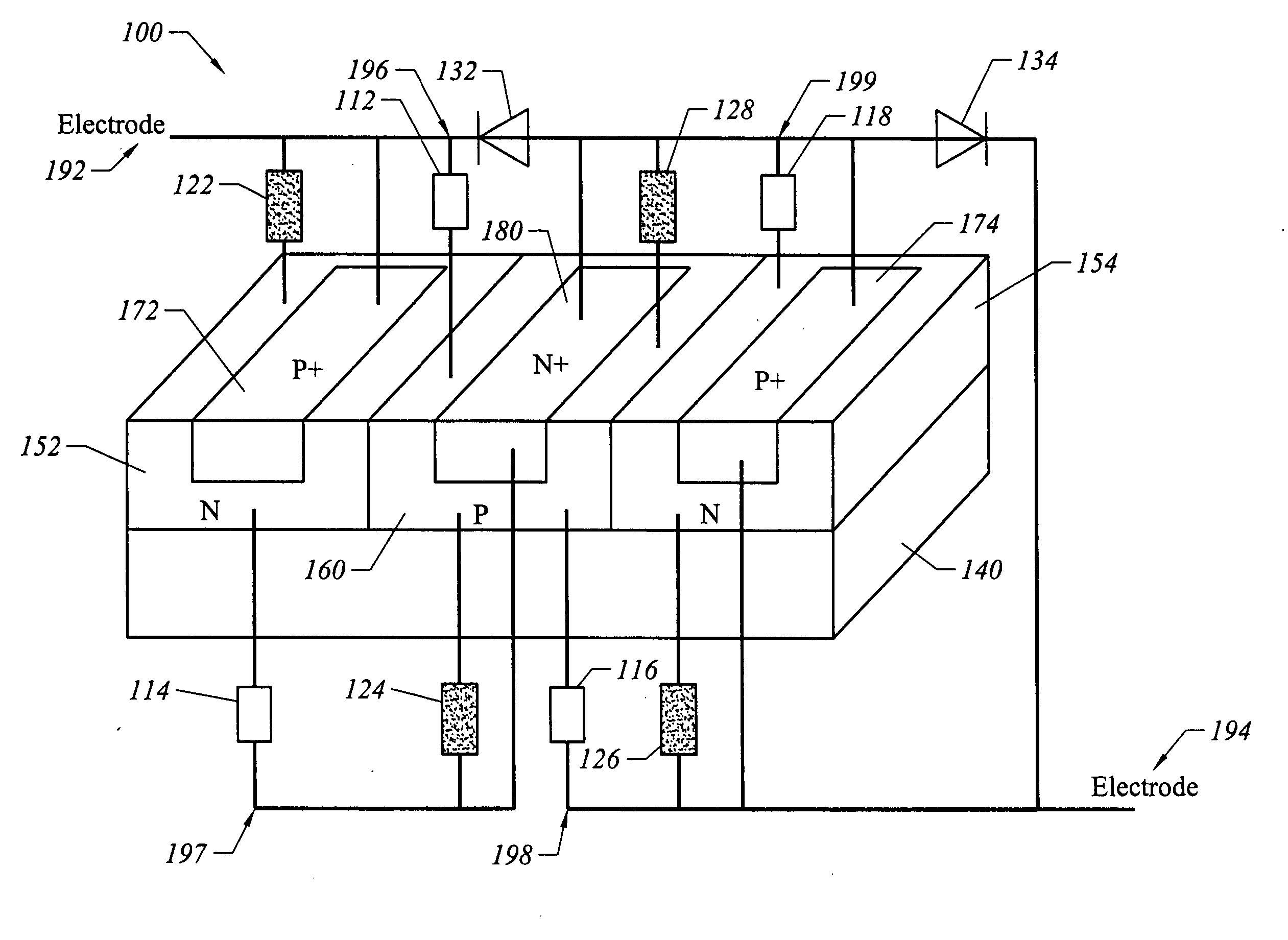 Compact SCR device and method for integrated circuits