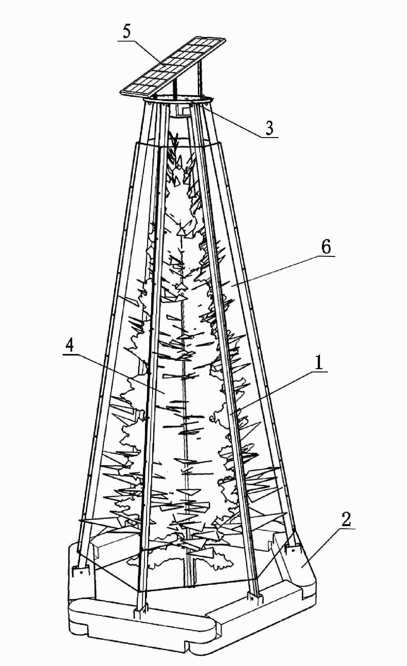 Solar energy tree cap and production method thereof