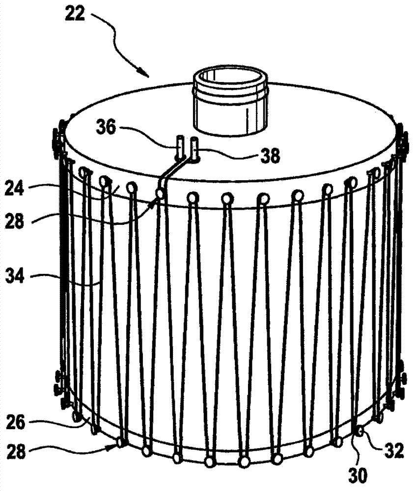 Filter device with heating device used for heating medium