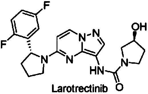 Radioactive iodine marked Larotrectinib compound, and preparation method and application thereof