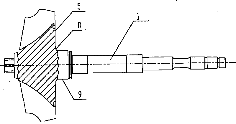 Method for processing turbine runner shaft