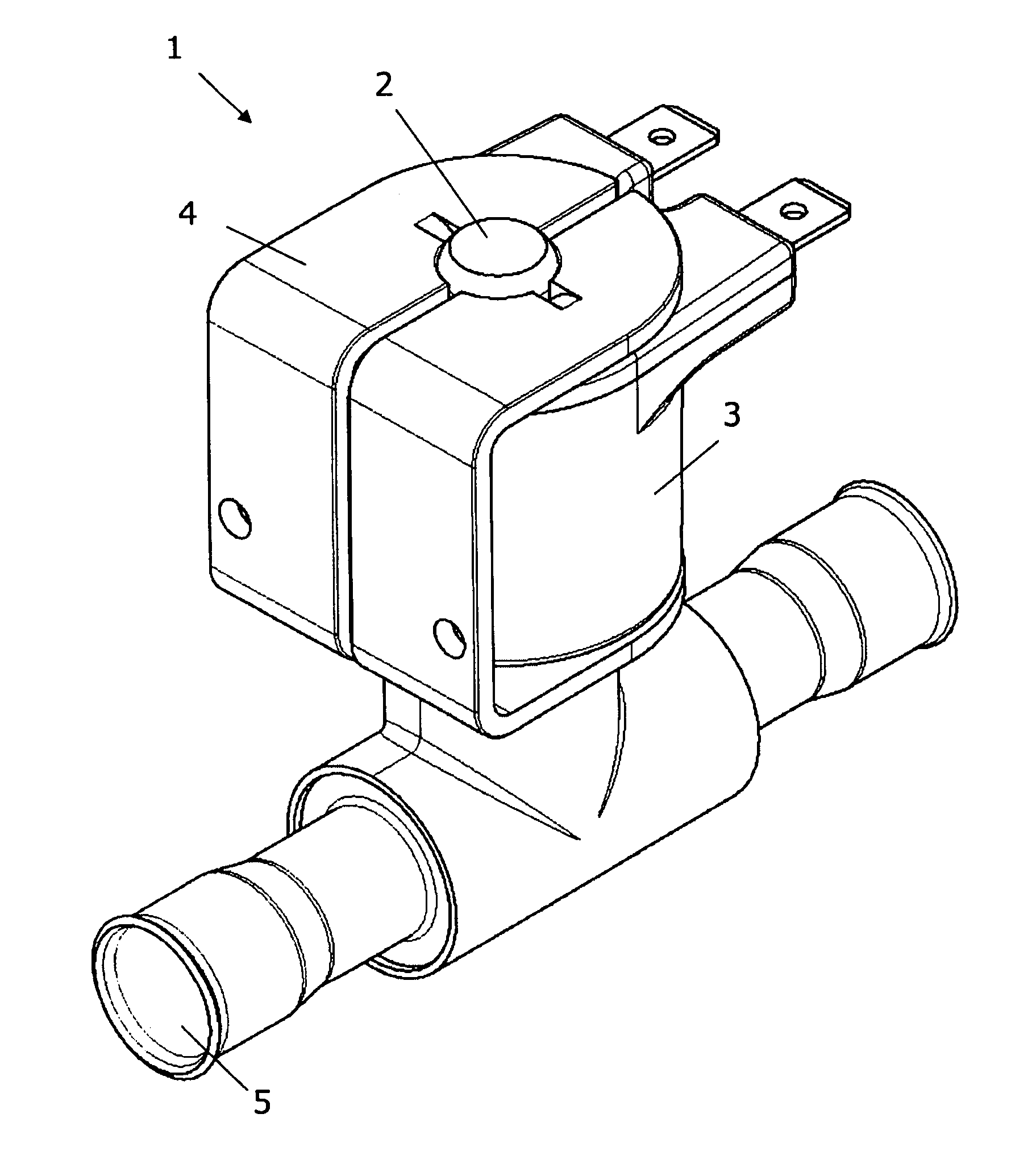 Valve with a solenoid fixed to a plunger tube by a yoke