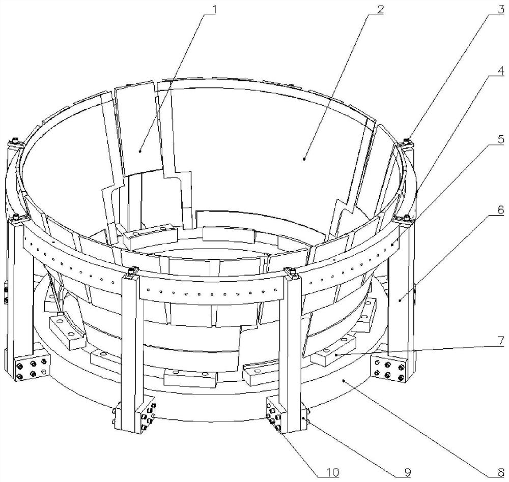 Turning tooling and method for large thin-walled conical aluminum alloy parts