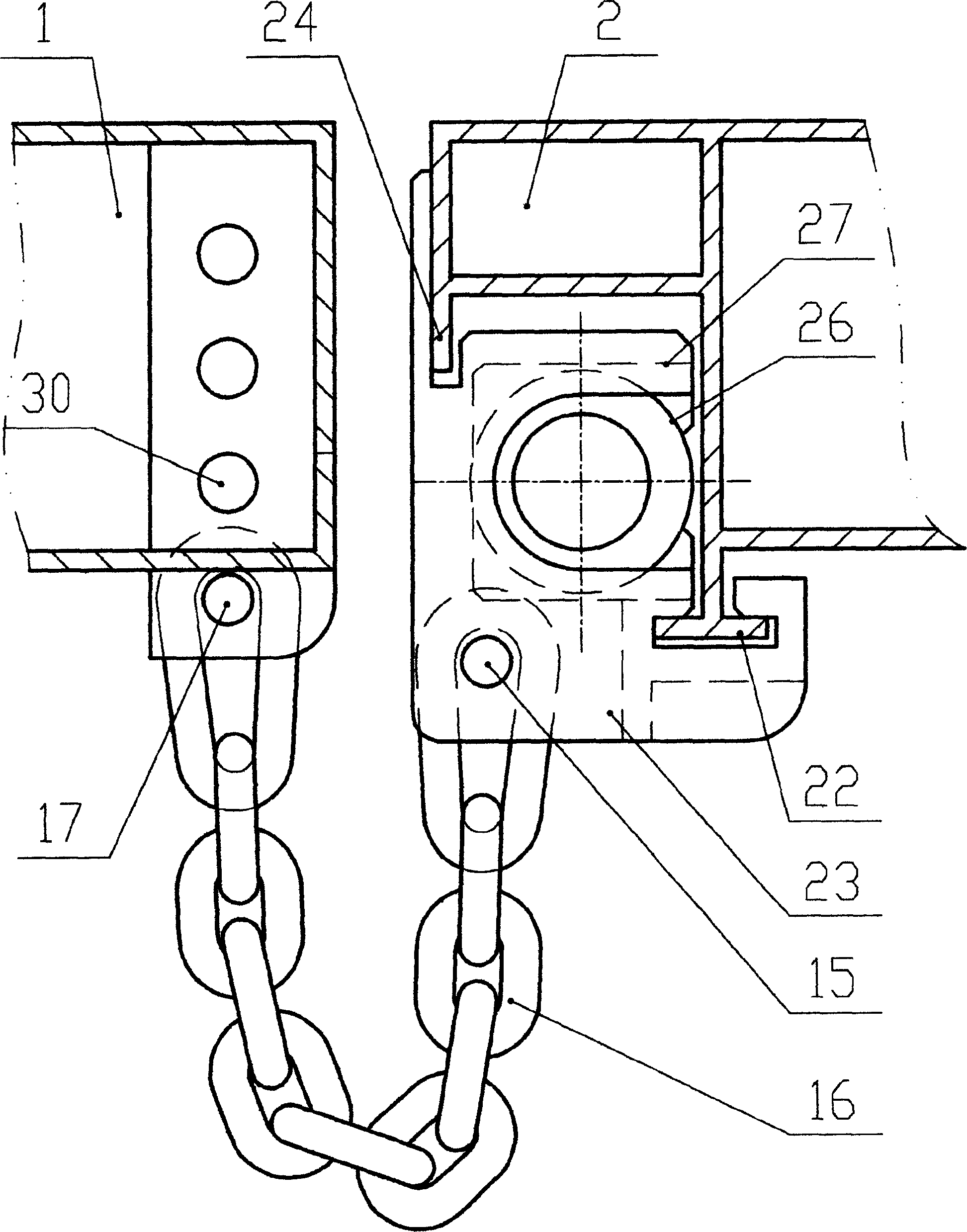 Chain suspension type hydraulic support