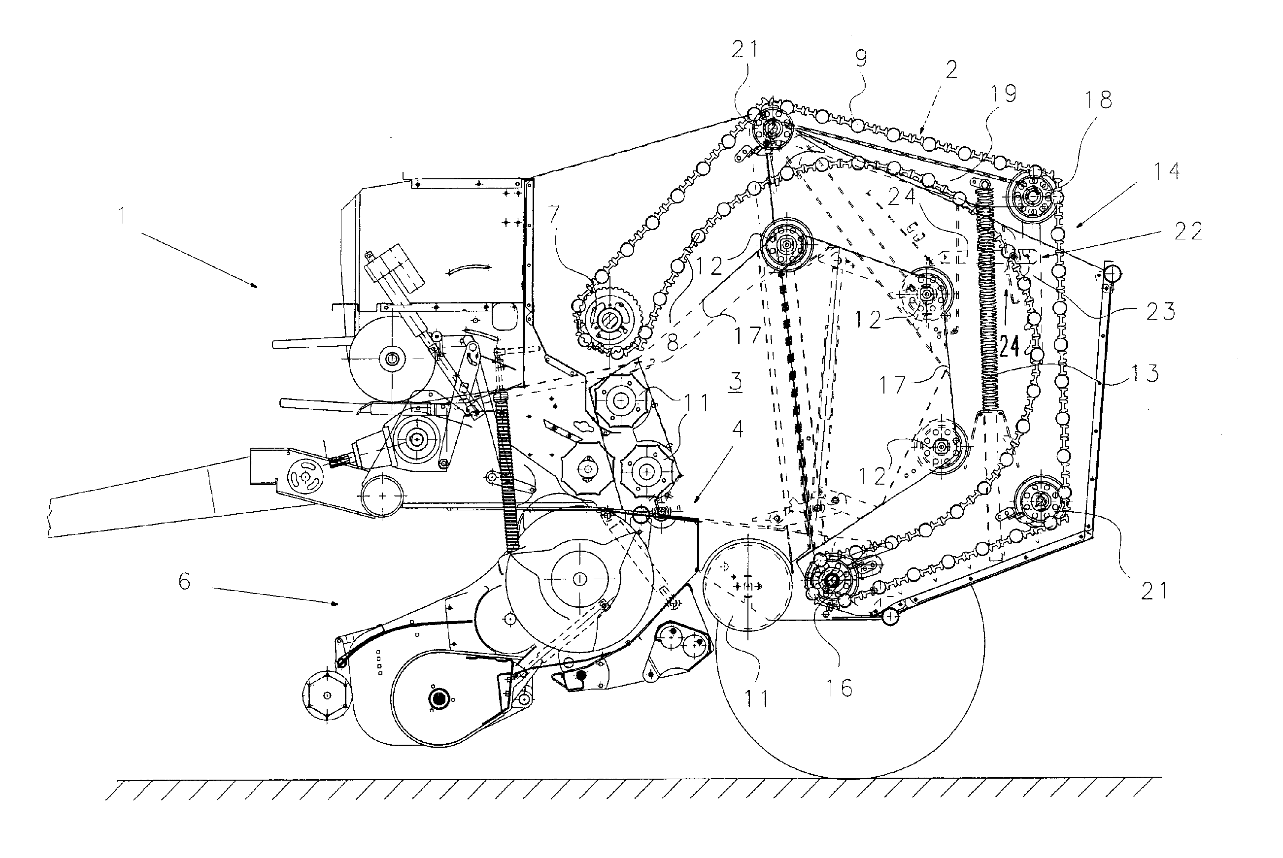 Machine for Collecting and Pressing an Agricultural Harvest