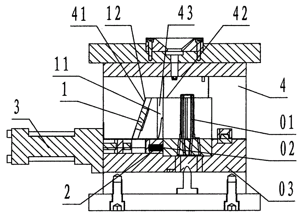 Device for preventing longitudinal scratches of sliding block and cavity convex core of injection mold