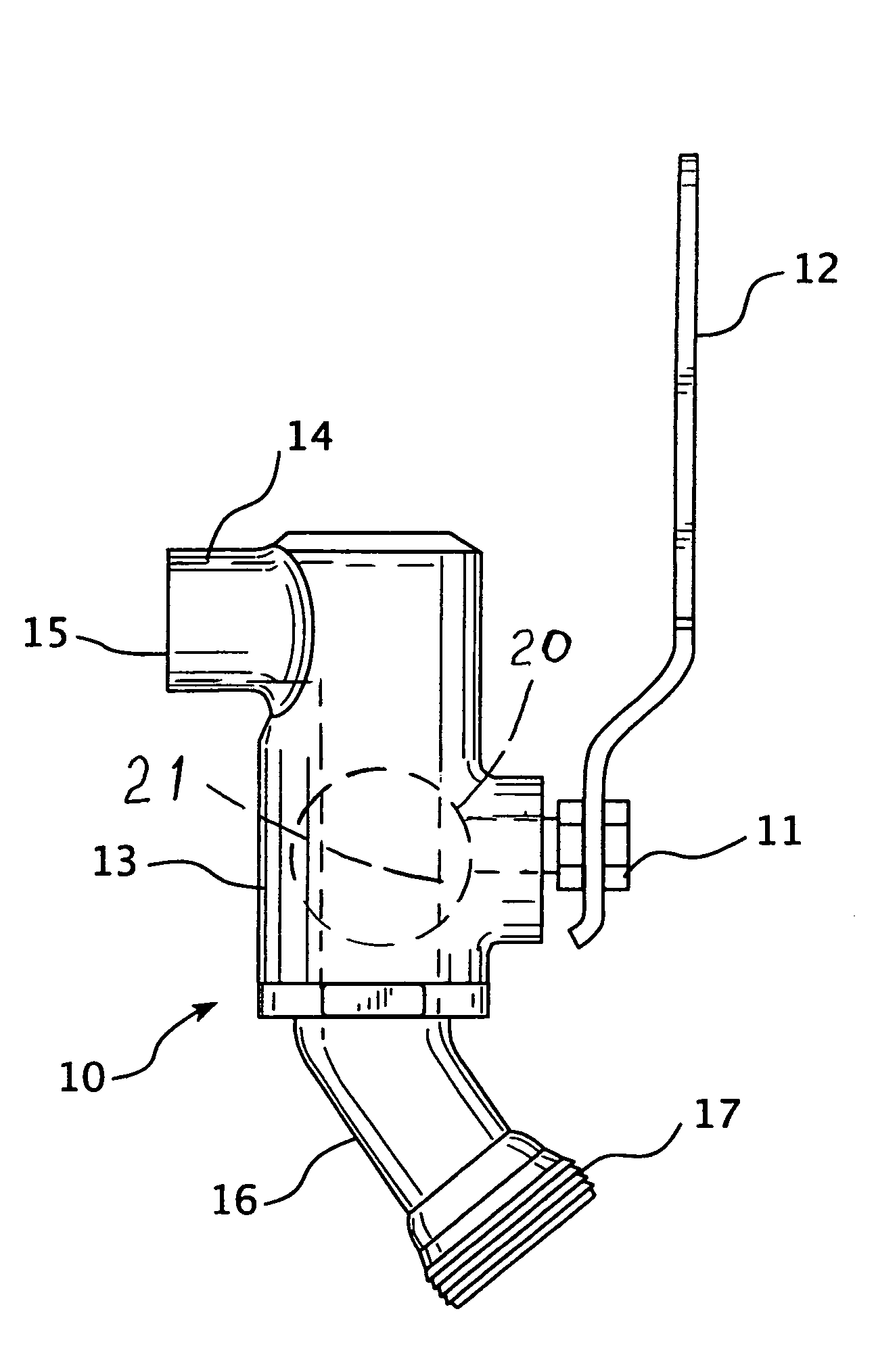 Hose end lever controlled ball spigot valve