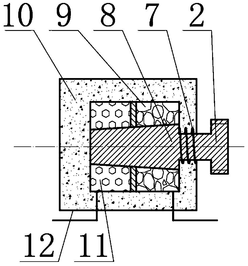 Shaft hole matched thermophilic anaerobic single-chamber microbial power generation device and manufacturing method thereof