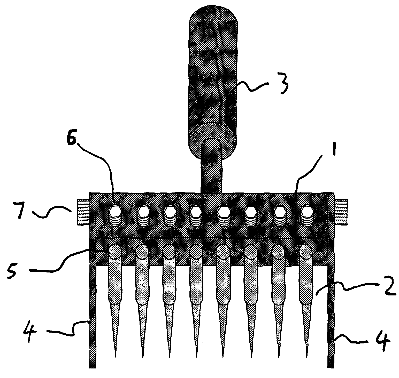 Mechanical damaging device for cell damage processing