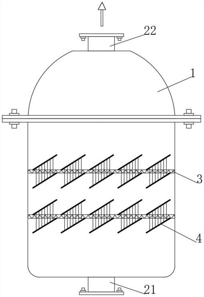 Waste gas stacked denitration and desulfurization device and use method thereof