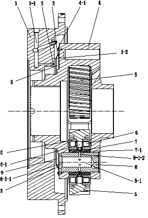 Planet gear bearing forced lubricating device