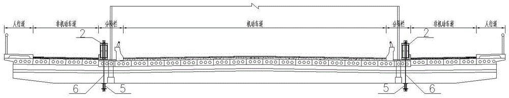 Safety early-warning beam structure and early-warning method of mid-supporting arch bridge without longitudinal girder