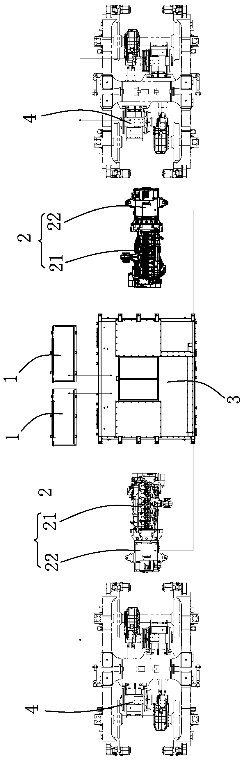 Hybrid power drive system based on electric drive and rail engineering vehicle