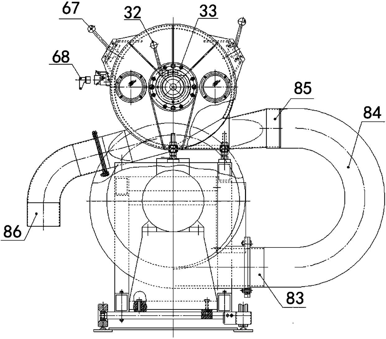 Material guiding cone for granulation equipment