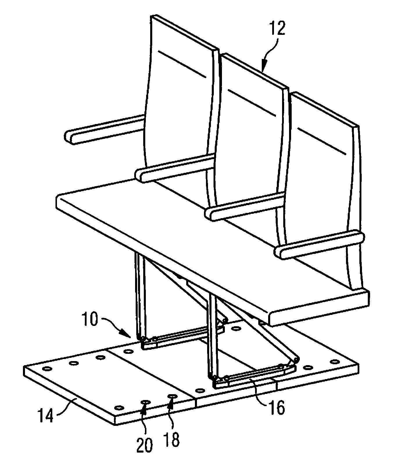 Seat fastening system, seat or seat group, aircraft cabin, and method for fastening a seat or a seat group