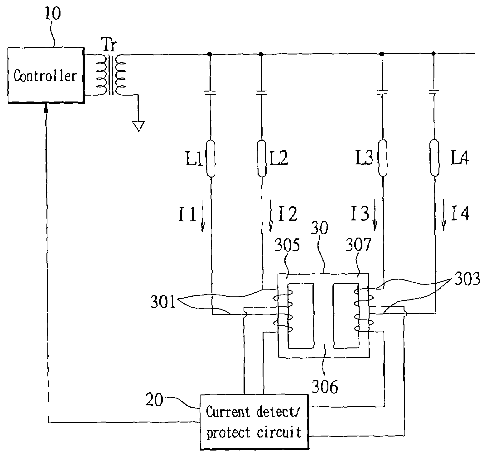 Multiple lamp balance transformer and drive circuit