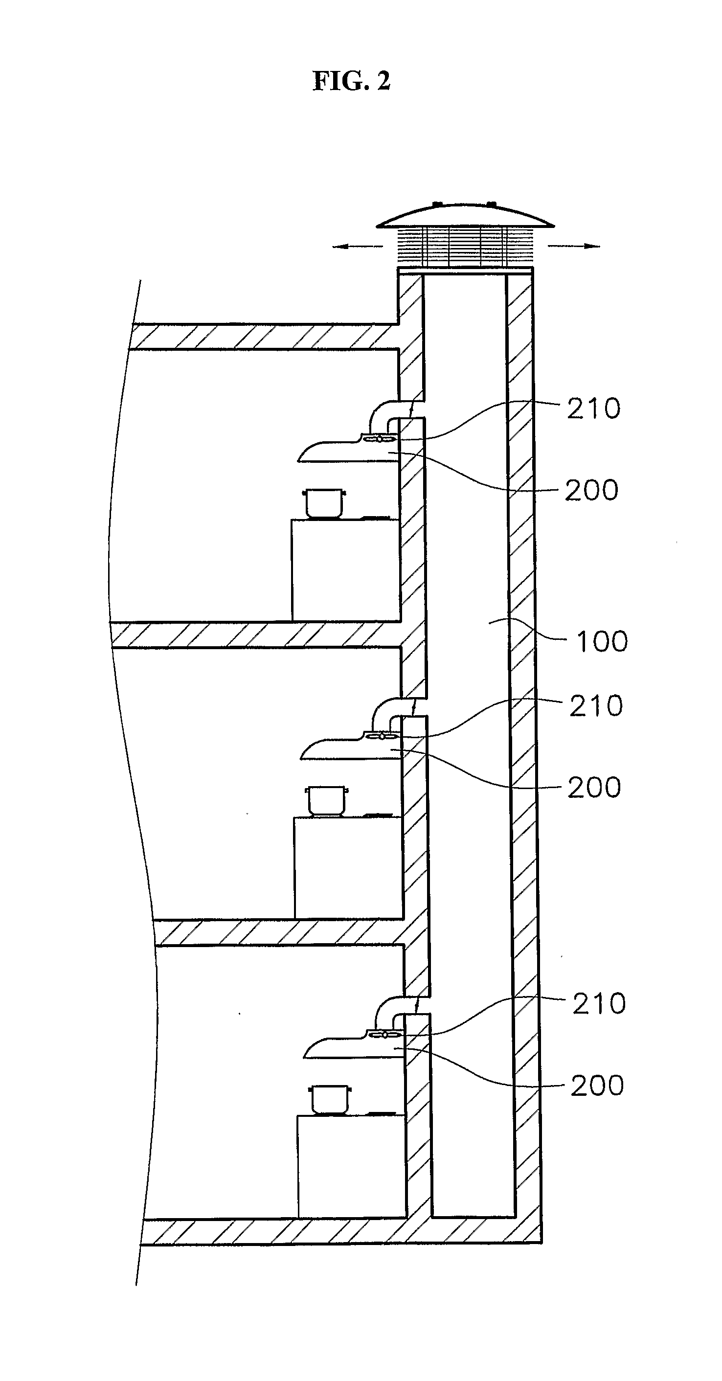 Kitchen Ventilation System With Fan Having Positive Pressure-To-Output Characteristic Applied Thereto