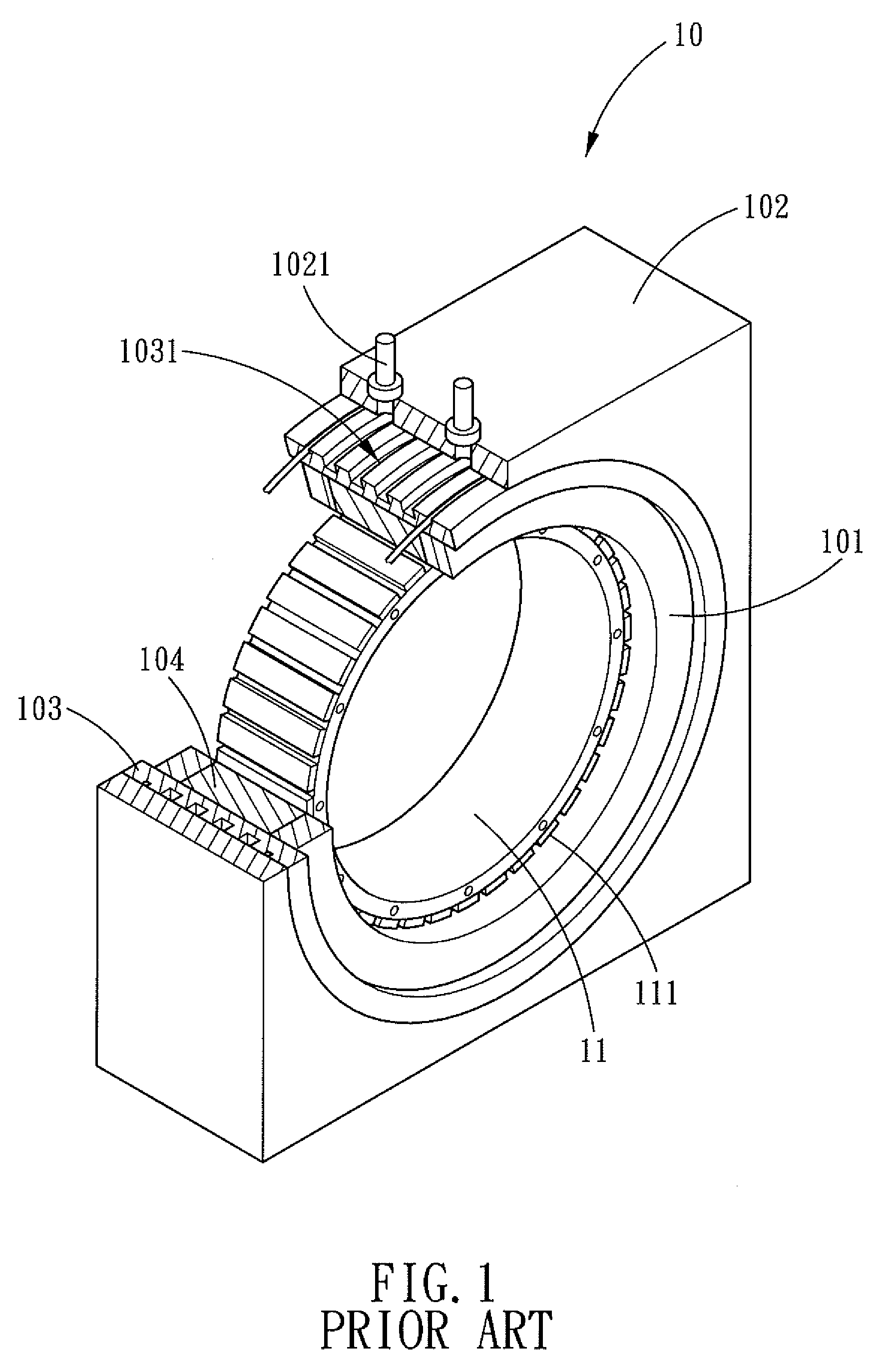 Stator for a Liquid Cooling Type Direct Drive Motor