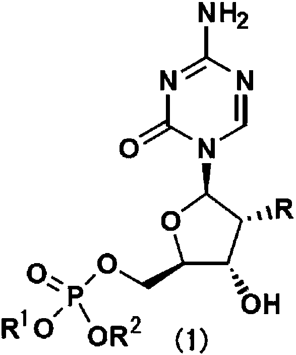 5'-position dibenzyl phosphoric acid ester of 5-azacytidine or 2'-deoxy body thereof