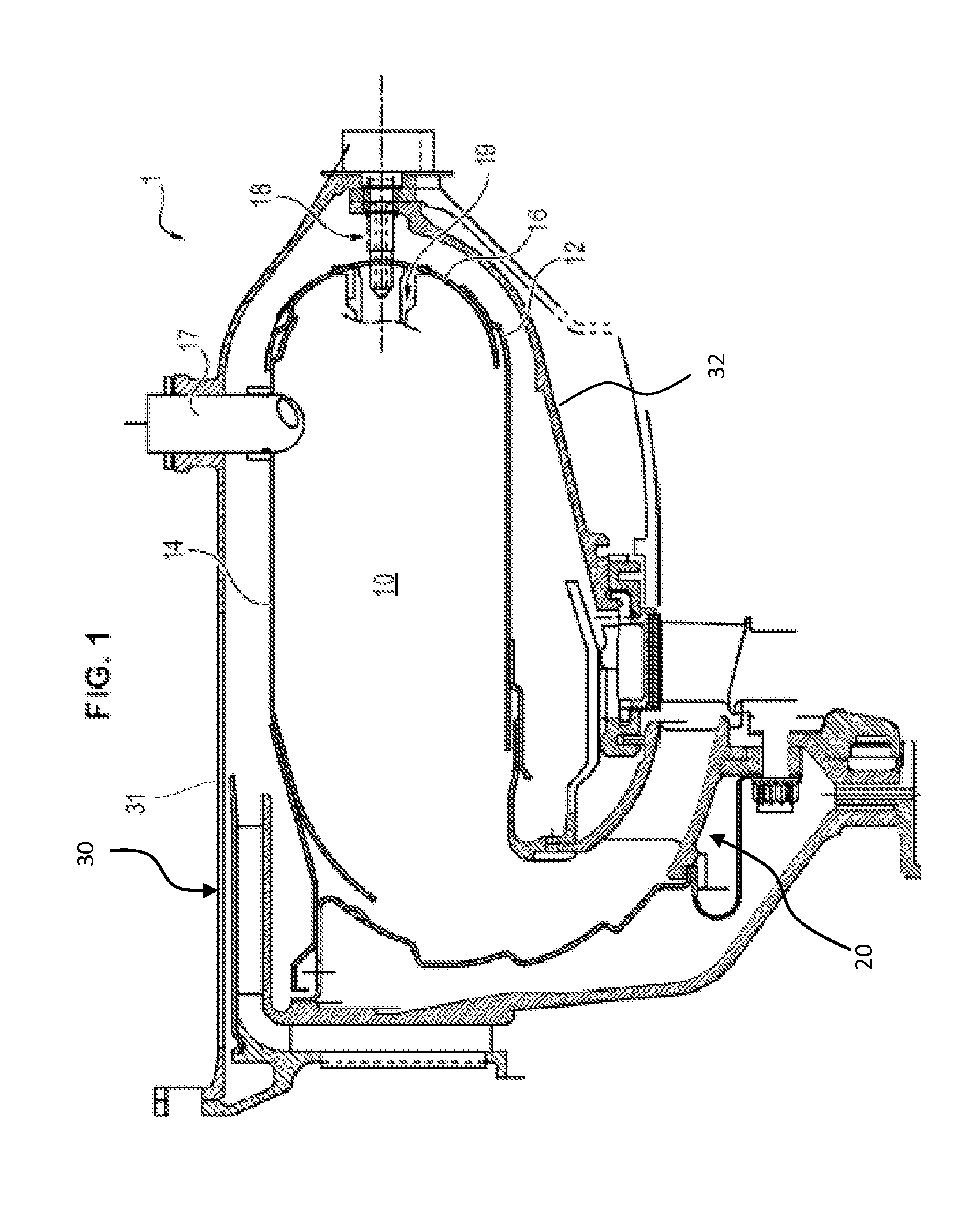 Turbo machine combustion assembly comprising an improved fuel supply circuit