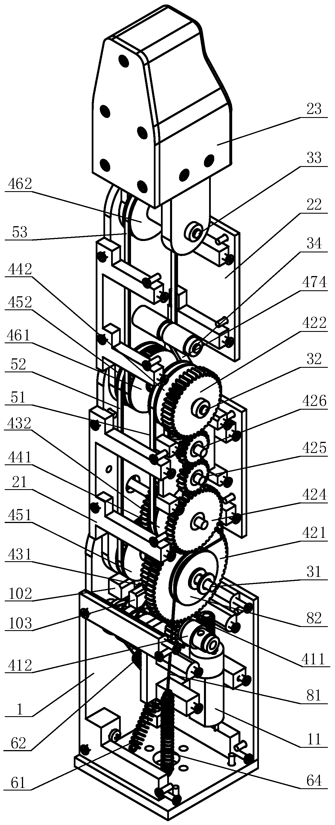 Toothed-belt connecting rod series and parallel connection composite grasping robot finger device