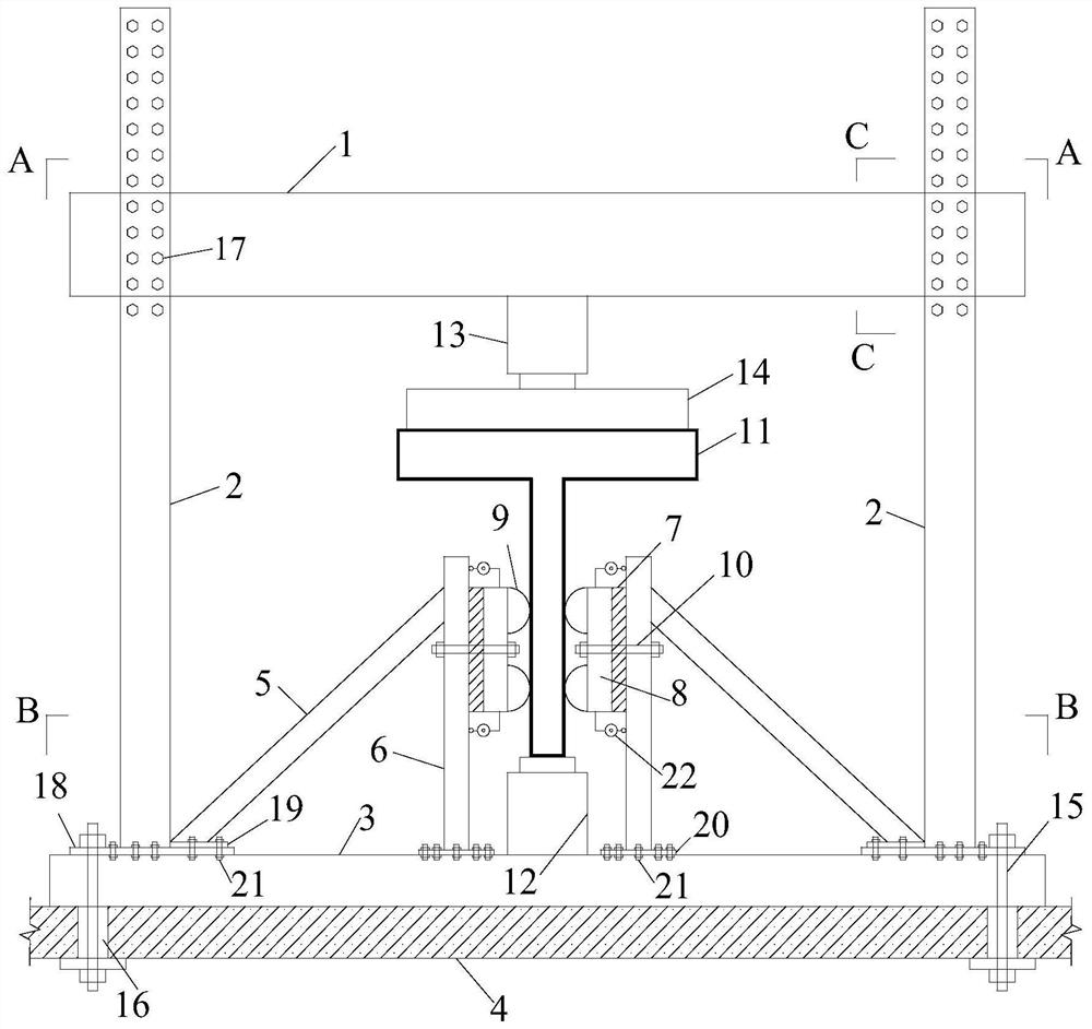 Assembled anti-instability test loading device for T-beam and its experimental method