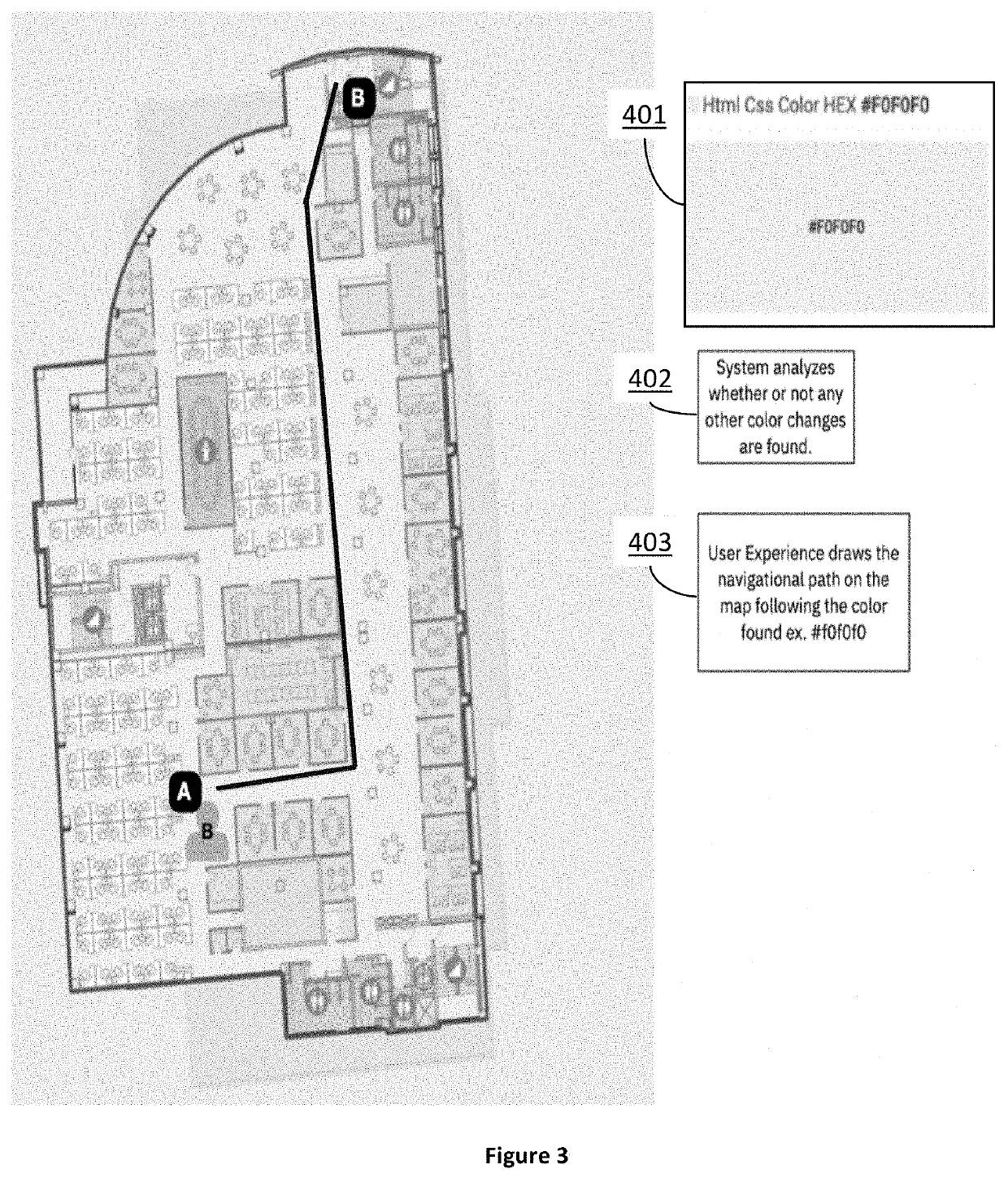 Indoor navigational route enhancements using contextual data implied by map colors