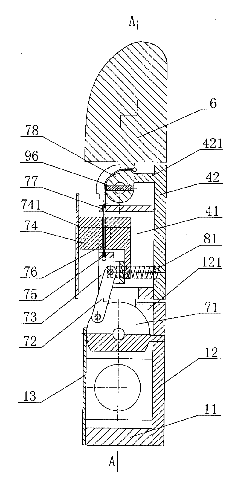 Crank block type flexible piece parallel coupled under-actuated finger device