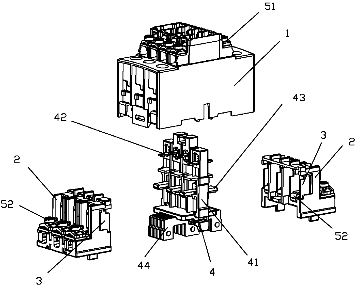 An arc-interval structure of a contactor